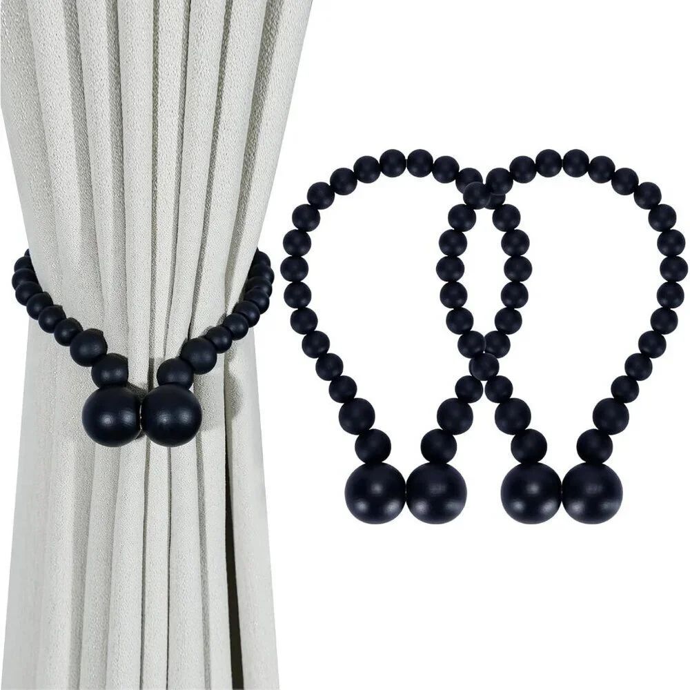 Magnetic Curtain Tiebacks Black Curtain Holdbacks Curtains 2 Pack Nursery Decor